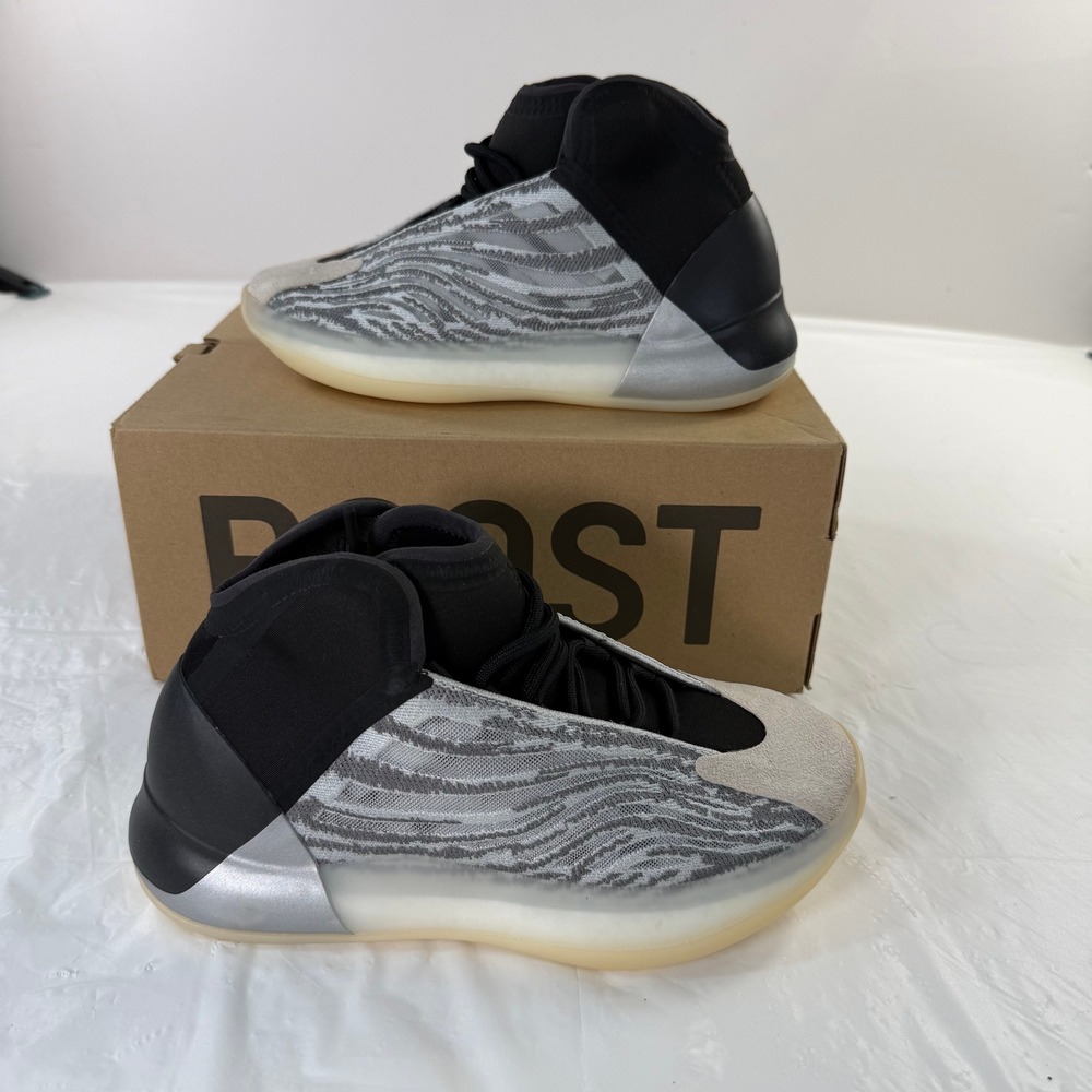 Adidas Yeezy Quantum QNTM Grey Black Silver High Top Sneakers Q46473 Mens 6